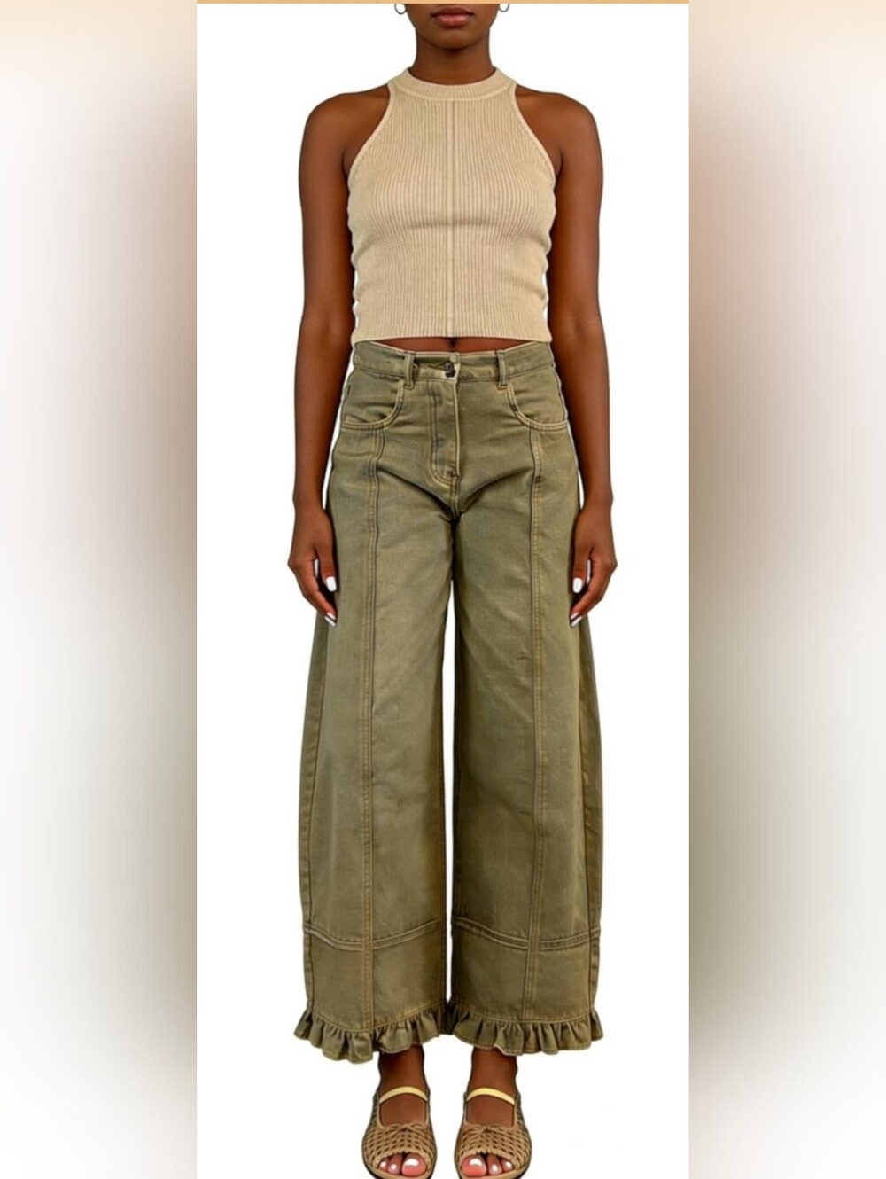 NWT Olive Barrel Leg Pants | Size XL | New Release | Just Arrived - Picture 1 of 5